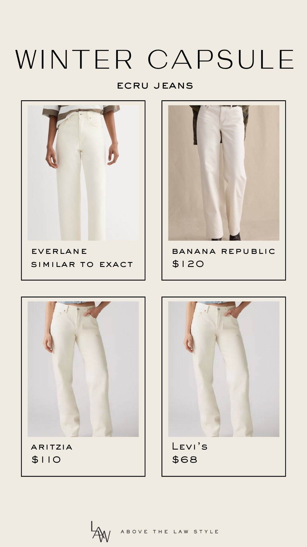Winter Capsule: Ecru Jeans

#LTKFindsUnder100 #LTKStyleTip #LTKFindsUnder50