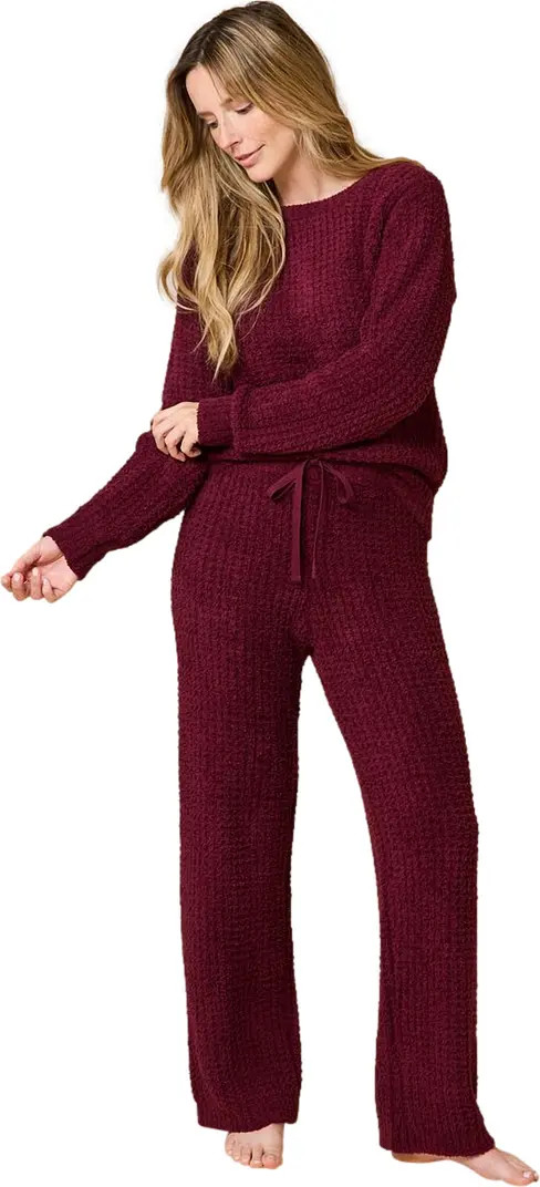 Waffle Marshmallow Boat Neck Lounge Set | Nordstrom