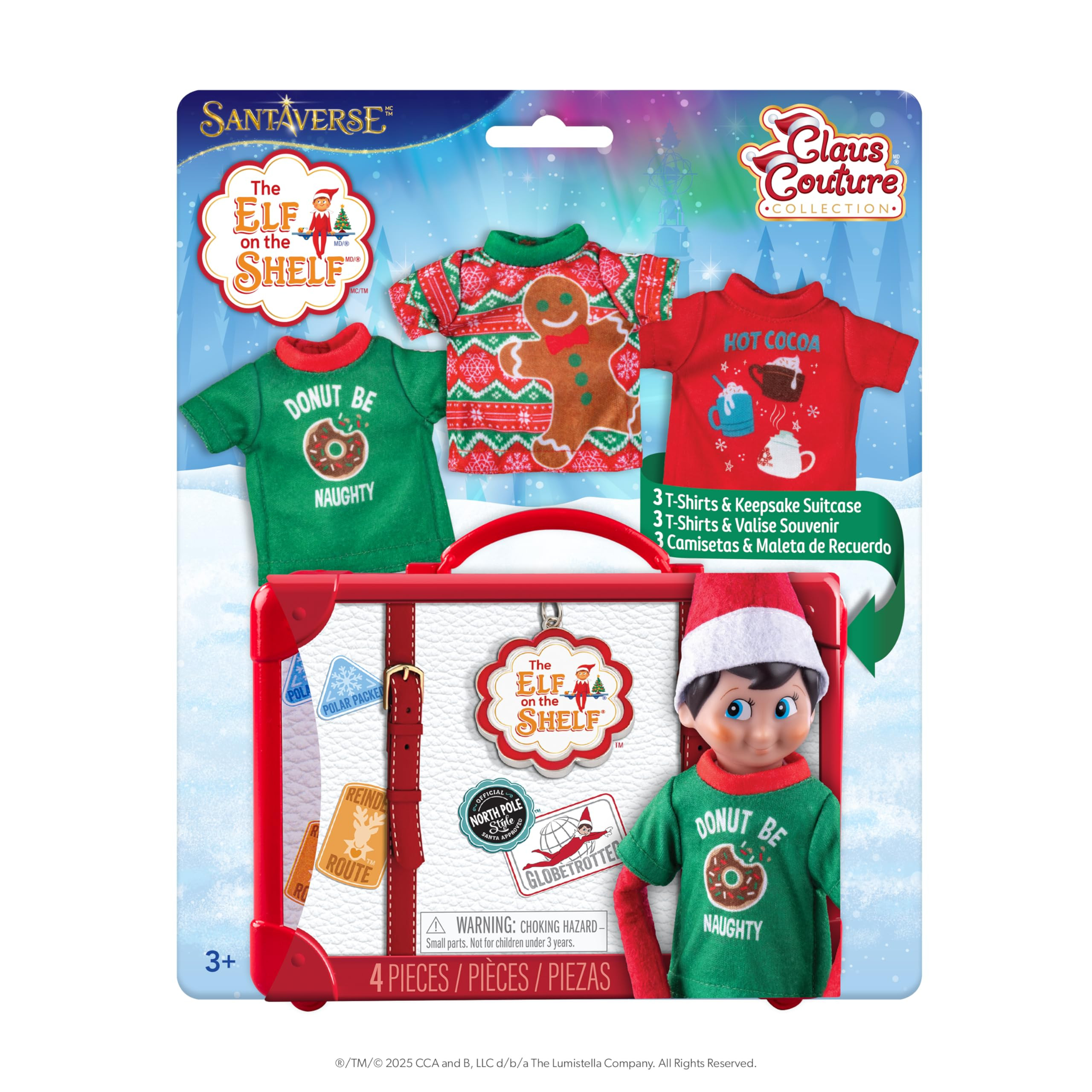 The Elf on the Shelf Claus Couture Collection Festive Fun T-Shirt Set - Set of 3 Elf-Size Tees wi... | Amazon (US)