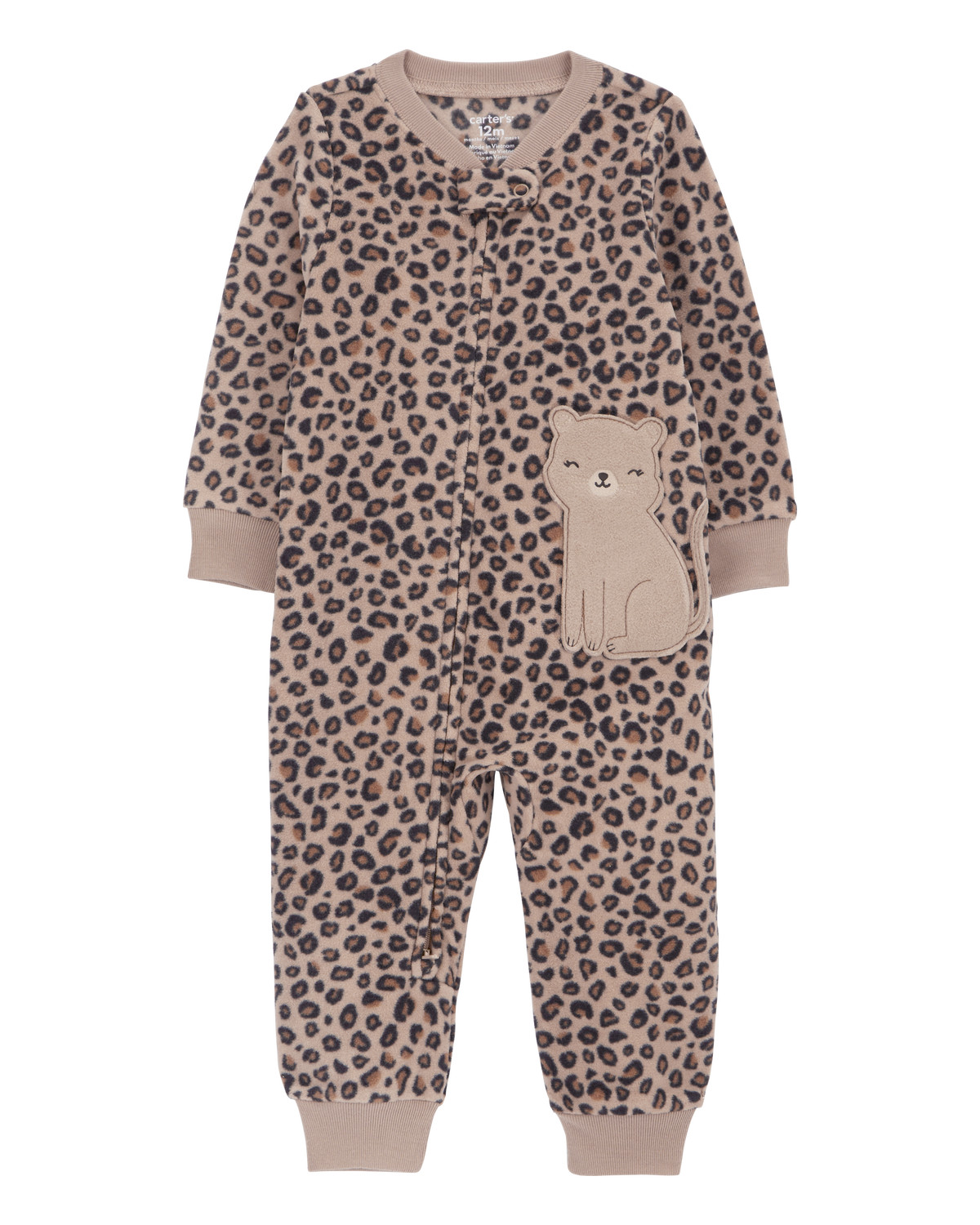 Baby 1-Piece Cheetah Print Fleece Footless Pajamas
 - Carter's | Carter's | Carter's Inc