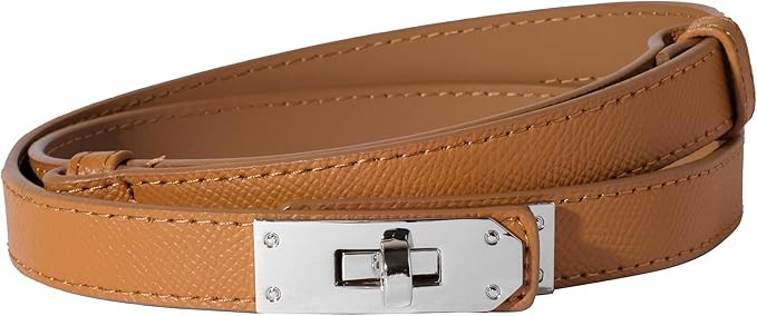Women Skinny Leather Belt Solid Color Alloy Turn Lock Adjustable Waistband for Dresses Jeans Coat... | Amazon (US)