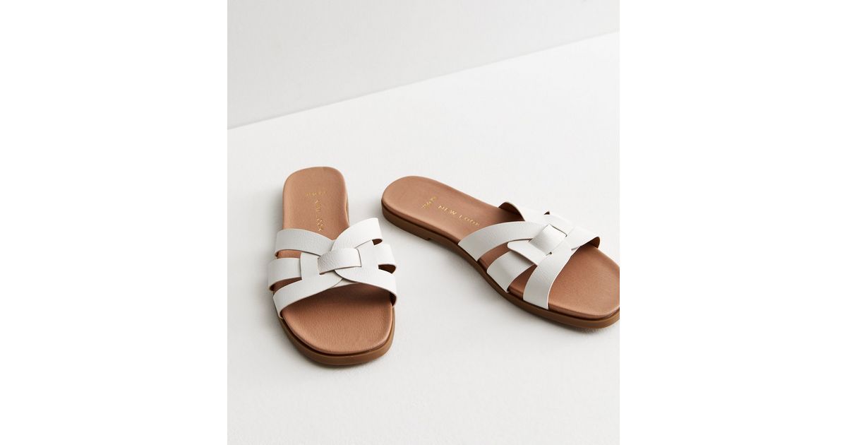 Wide Fit White Cross Strap Sliders
						
						Add to Saved Items
						Remove from Saved Items | New Look (UK)