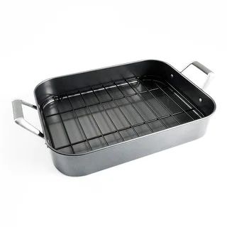 Gibson Home Greyfield 2Pc Nonstick Steel Roasting Rack Set w/ Riveted Handles | Overstock.com Sho... | Bed Bath & Beyond