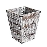 Liry Products Rustic Torched Wood Square Waste Basket Farmhouse Style Recycle Bin Trash Can Decorati | Amazon (US)