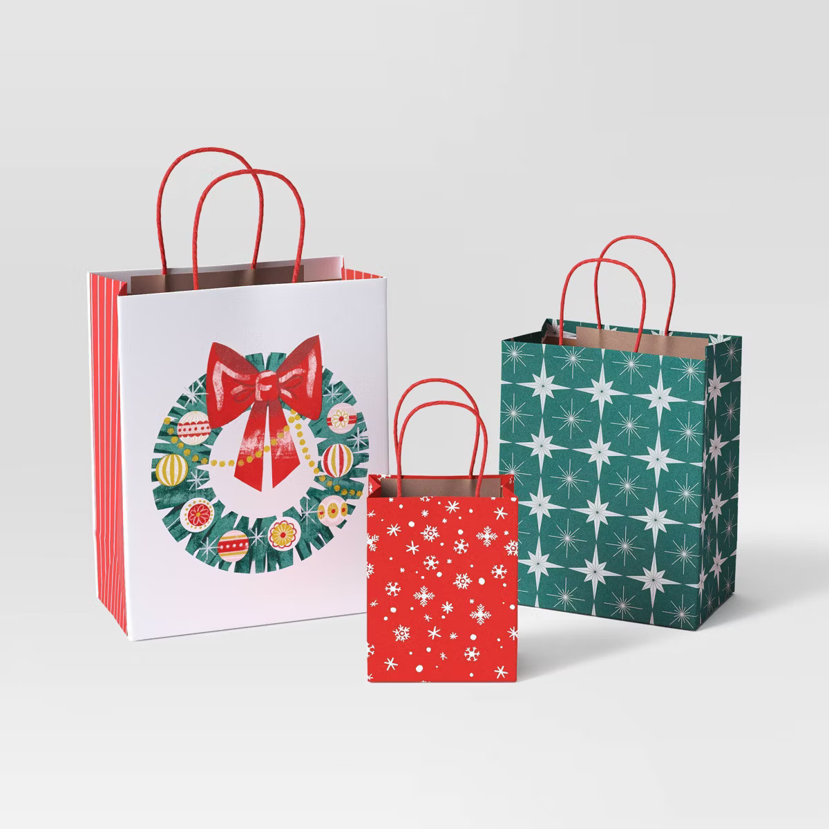 3ct Tinsel Tidings Large/Cub/Petite Christmas Gift Bags - Wondershop™ | Target