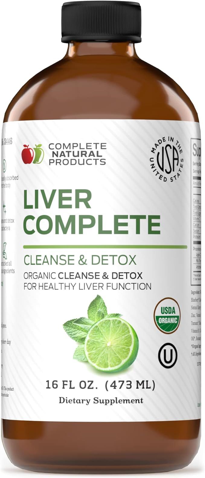 Liver Complete 16oz - Organic Liquid Liver Cleanse & Detox Supplement for High Enzymes, Fatty Liv... | Amazon (US)
