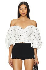 Bardot Eva Top in Black & White Spot from Revolve.com | Revolve Clothing (Global)