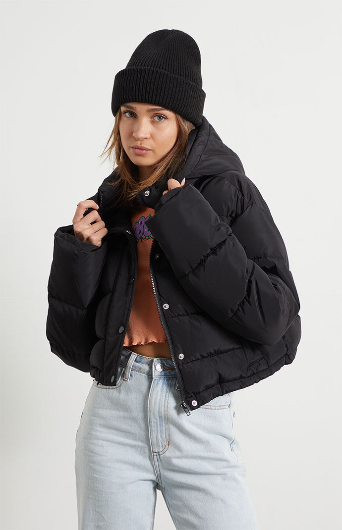 Women's Black Puffer Jacket - Size XS/S | PacSun