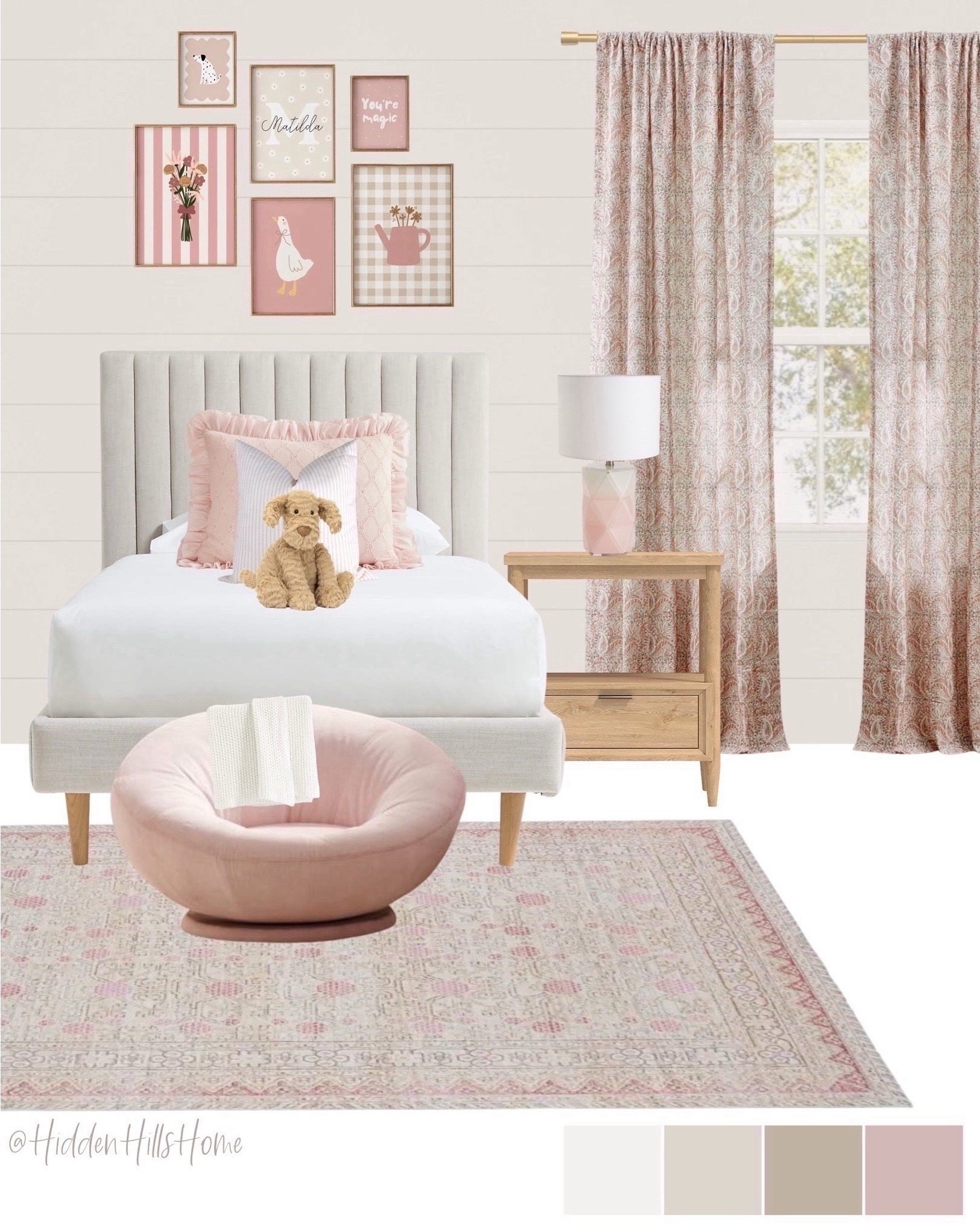 Girls room decor, girls bedroom mood board, cute girls room inspiration, home decor ideas, girls bedroom design, kids bedroom, pink bedroom #girlsroom
Paint color is SW Cultured Pearl

#LTKSaleAlert #LTKHome #LTKKids