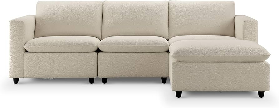 CHERS Sectional Couches for Living Room, 95" Cloud Modular Sectional Sofa with Ottoman, Modern Fa... | Amazon (US)