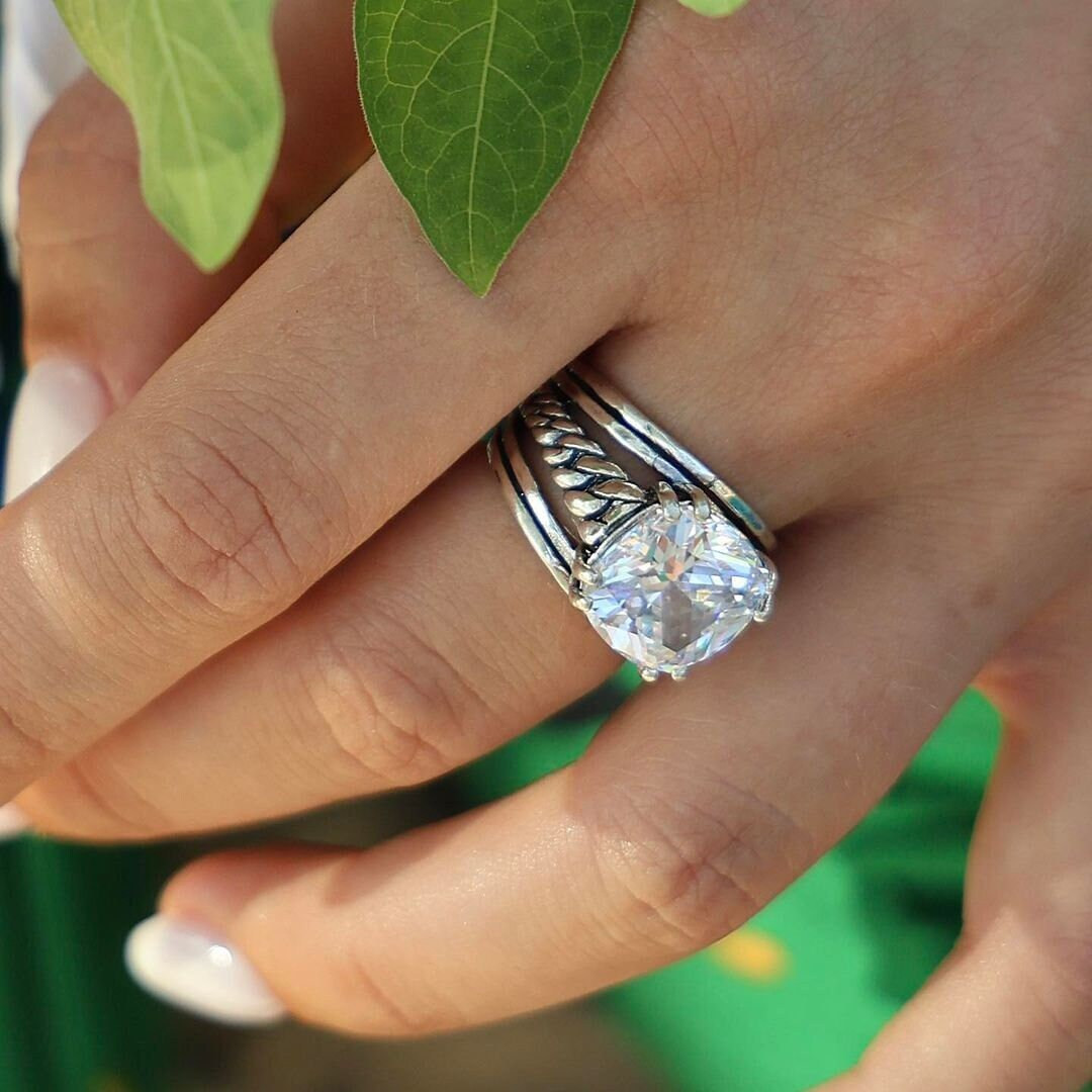 Chain Ring 925 Silver, Chain Multi Strand Ring, CZ Ring, Braid Ring, Unique Silver Ring, Rings fo... | Etsy (US)