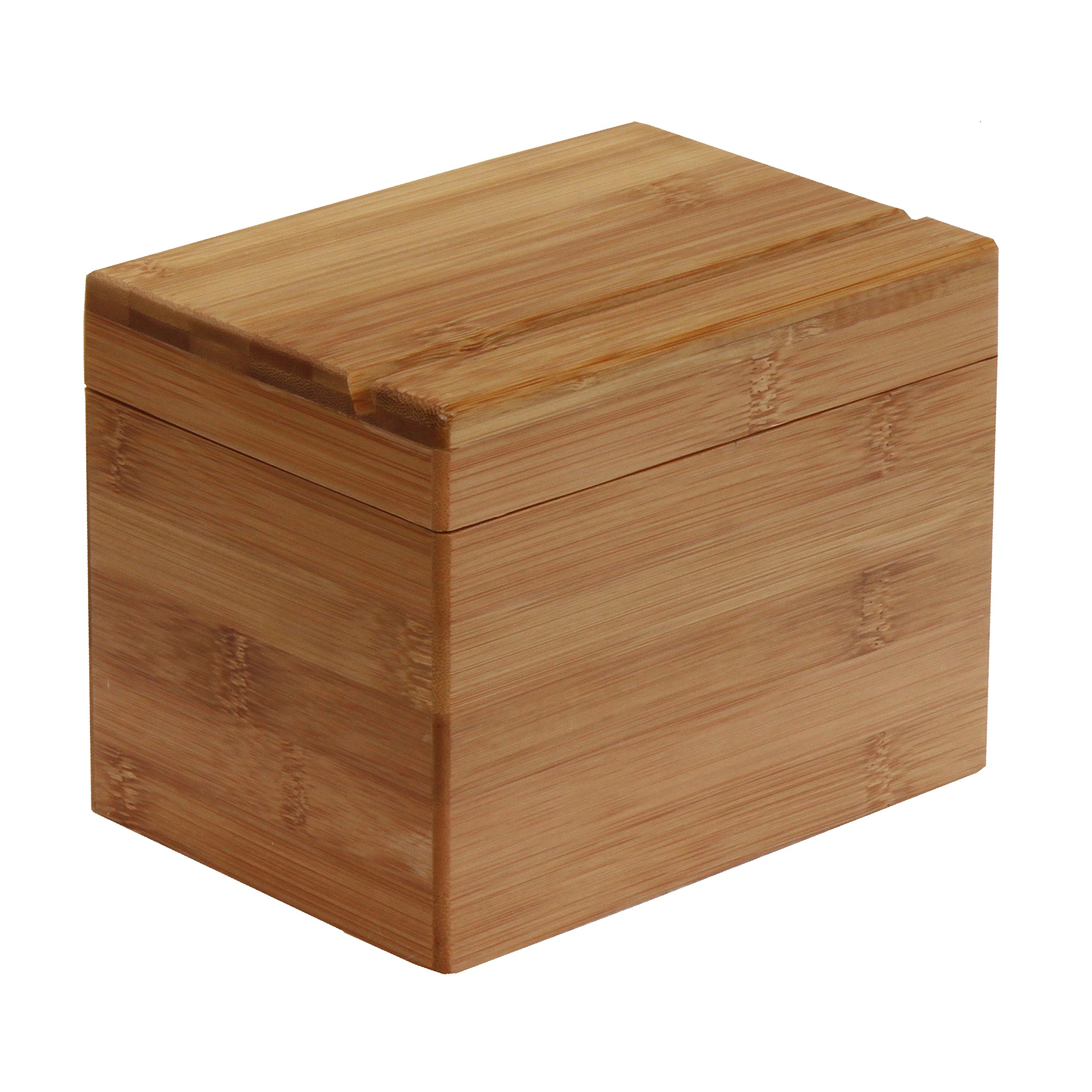 Oceanstar Bamboo Recipe Box with Divider, Natural, 6.80" W x 4.90" D x 5.10" H | Amazon (US)
