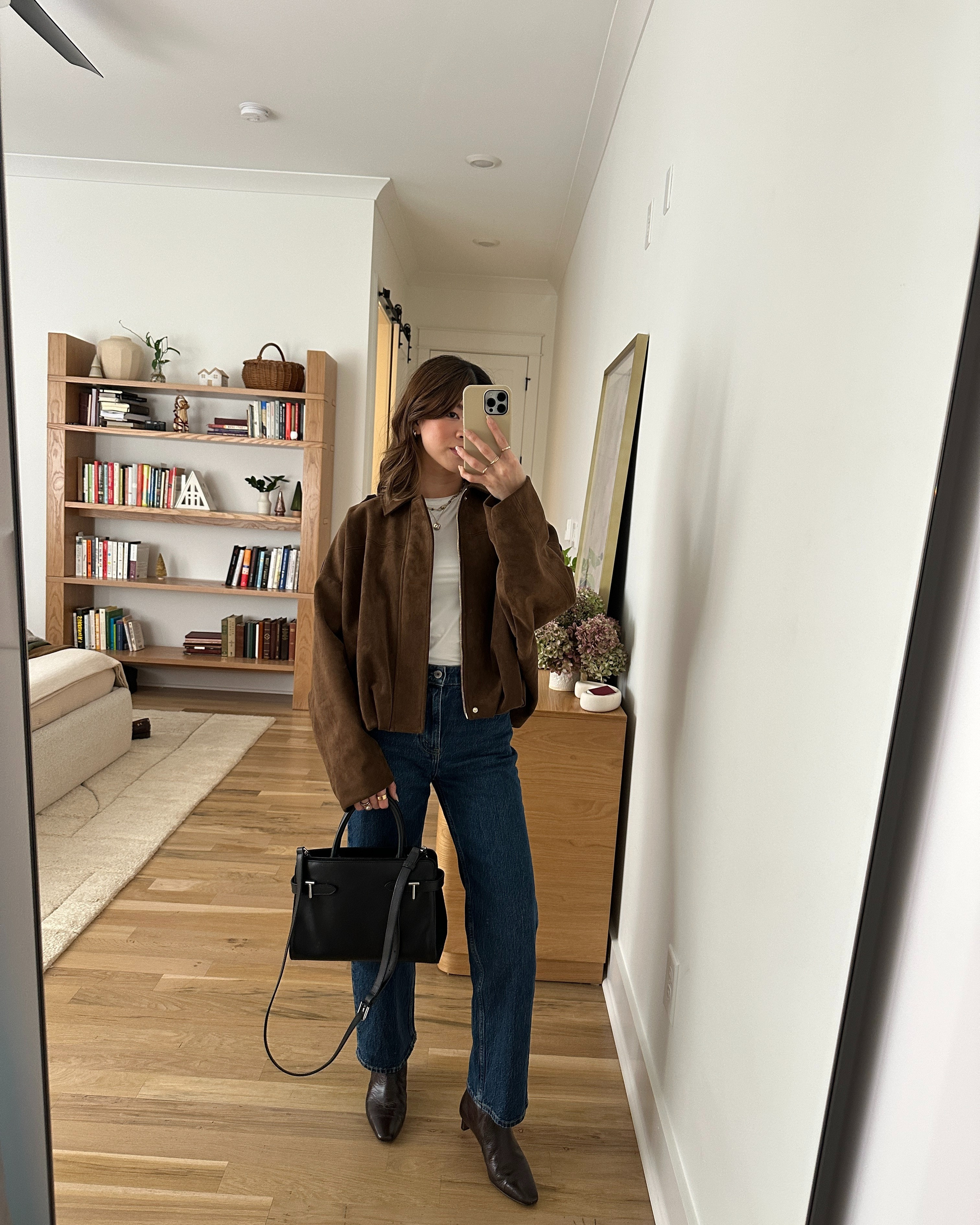 Sizing info: jeans size 23 short in dark wash, white tee size XS, suede jacket size small!
petite fashion, get dressed with me, outfit inspiration, ootd, nashville outfit, Nashville influencer, petite style, vacation style, casual outfits, mom style, petite pants, winter dress, winter outfit, winter pants, winter outfit inpso, winter outfit idea, winter top, winter style, winter sweater, cozy sweater, cold weather sweater, cold weather outfit, winter bag, winter purse, denim, jeans, jacket, winter jacket, winter coat, suede coat, warm coat, suede jacket, 

 

#LTKootd #LTKmomlife #LTKPetite