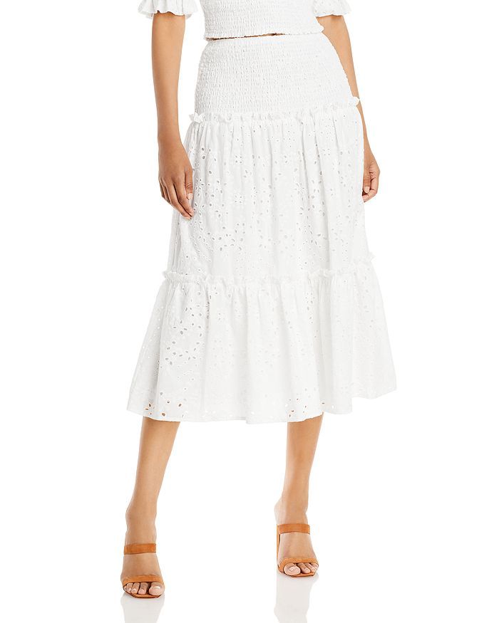 AQUA Eyelet Smocked Waist Skirt - 100% Exclusive Women - Bloomingdale's | Bloomingdale's (US)