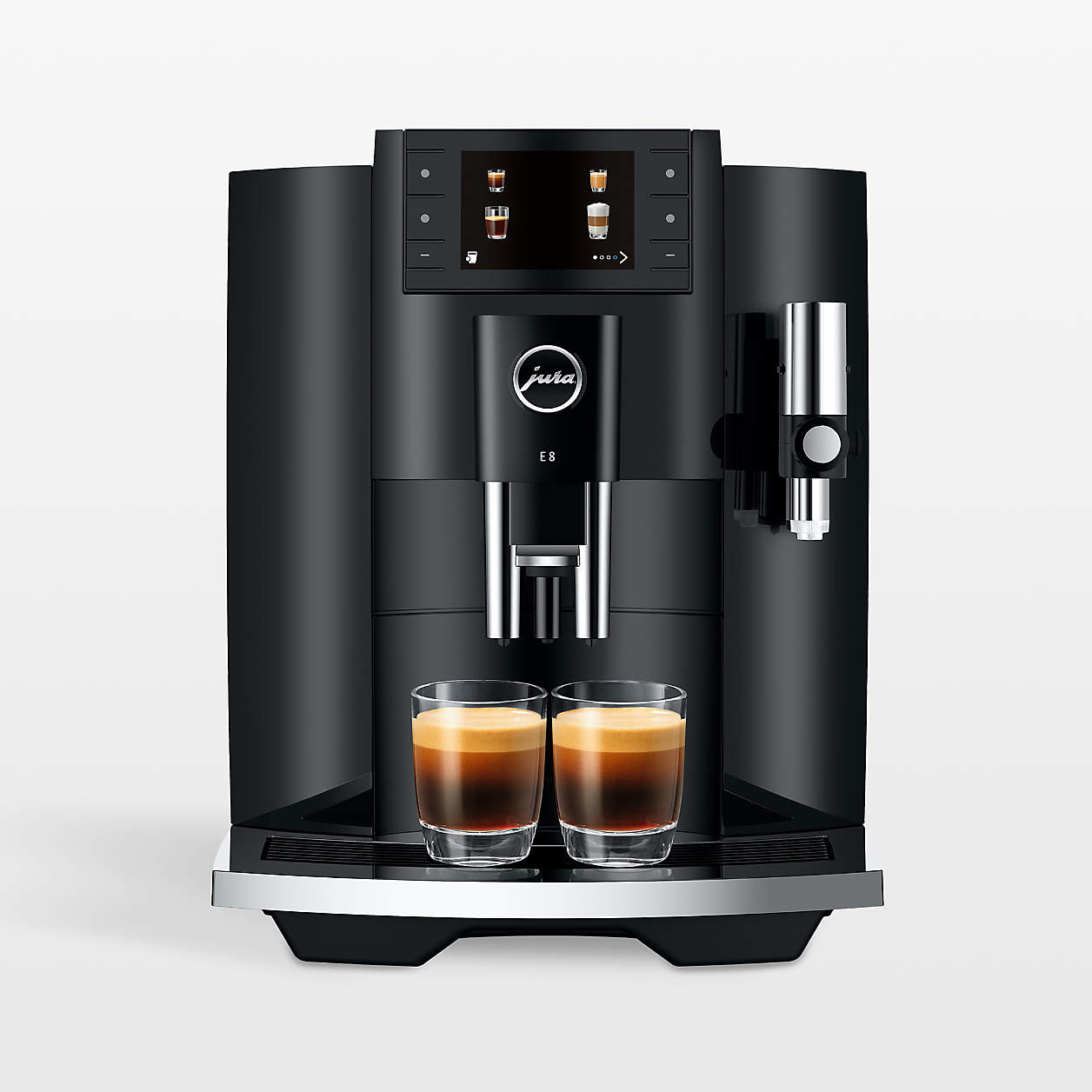 JURA E8 Automatic Espresso Machine in Piano Black + Reviews | Crate & Barrel | Crate & Barrel