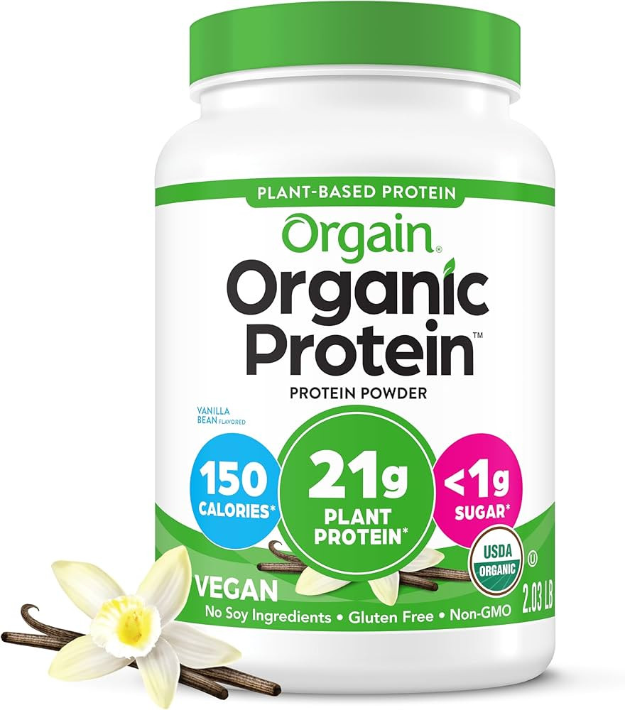 Orgain Organic Vegan Protein Powder, Vanilla Bean - 21g Plant Protein, 6g Prebiotic Fiber, No Lac... | Amazon (US)