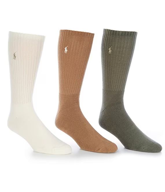 Solid Cushioned Ribbed Socks 3-Pack | Dillard's