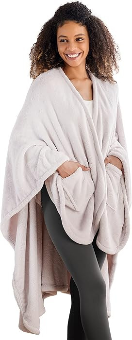 Berkshire Blanket Primalush™ Wearable Blanket, Cozy Loungewear Pocketed Plush Cape Wrap for Adu... | Amazon (US)