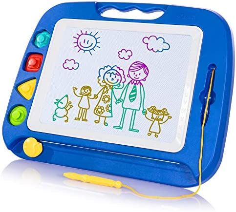 SGILE Magnetic Drawing Board Toy for Kids, Large Doodle Board Writing Painting Sketch Pad, Blue | Amazon (US)