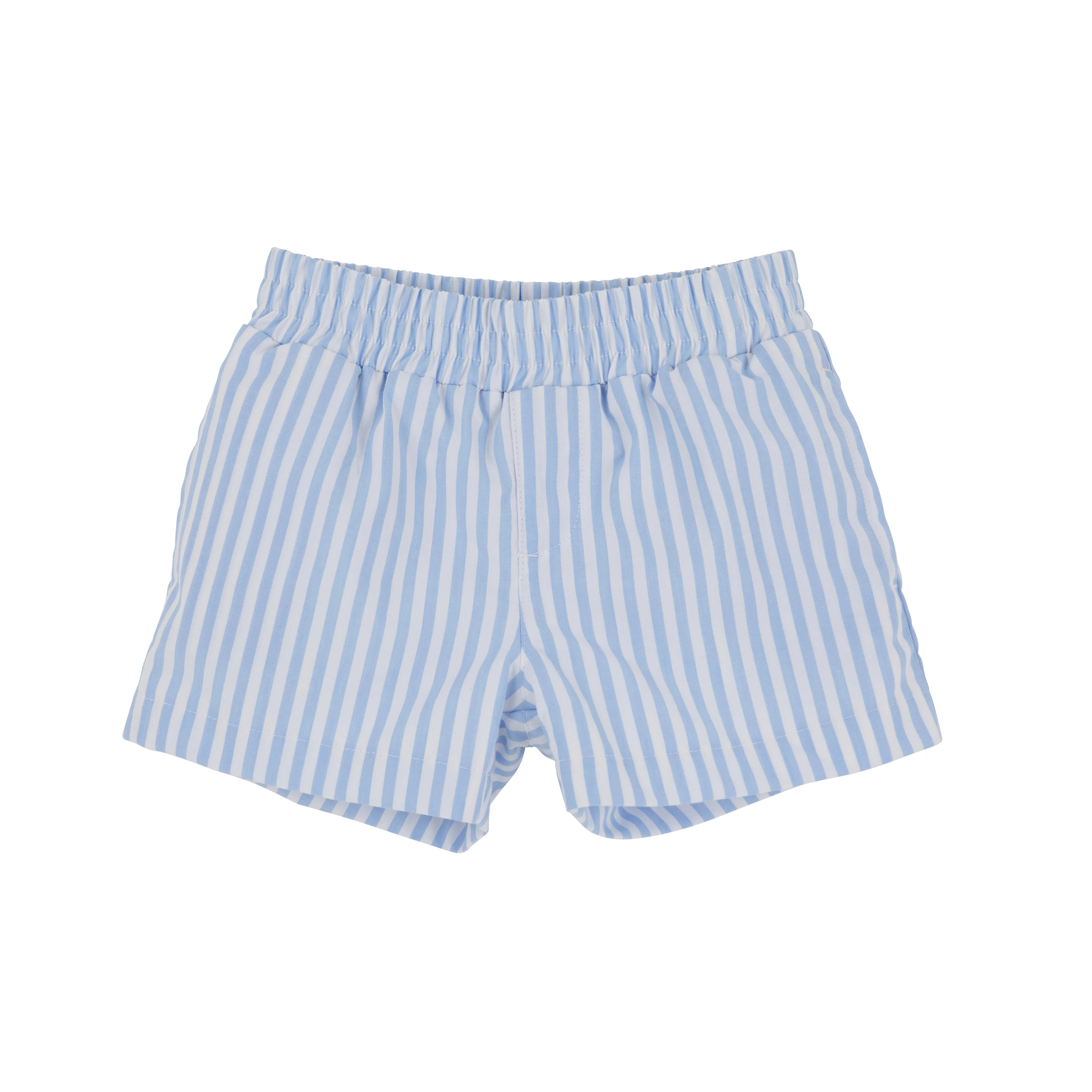 Sheffield Shorts - Beale Street Blue Stripe with Grace Bay Green Stork | The Beaufort Bonnet Company
