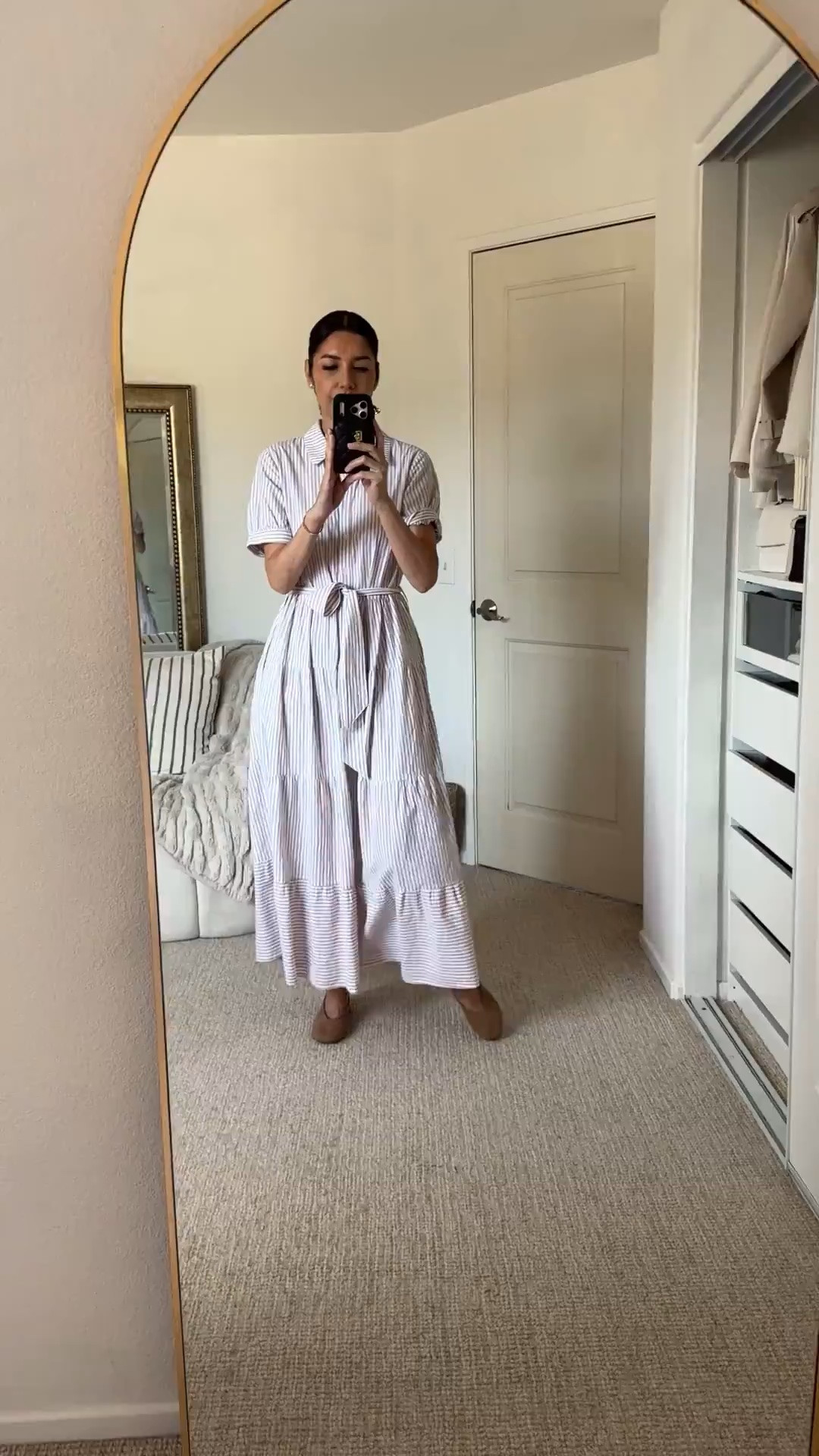 Amazon striped maxi dress 🤍 Such an easy, effortless Amazon find! This cotton button-down maxi dress has a relaxed striped design AND pockets 🙌 Perfect for everyday wear, vacation, brunch, travel days or an easy summer-to-fall outfit.

➡️ Wearing size S
➡️ Button-down design
➡️ Cotton fabric
➡️ Has pockets

➡️ My Body dimensions
Bra: 32C (81 cm)
Waist: 26” (66 cm)
Hips: 38” (96.5 cm)
Height: 5’7” (170 cm)

Amazon dress | Amazon fashion | striped maxi dress | cotton maxi dress | button down dress | dress with pockets | casual maxi dress | vacation dress | travel outfit | summer dress | transitional outfit | affordable dresses | Amazon finds | outfits over 40 | outfits over 50

#AmazonFinds #AmazonFashion #MaxiDress #LTKFinds

#LTKgrwm #LTKootd #LTKOver40