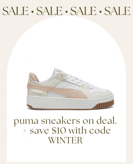 Puma Carina Street Sneaker on deal & save $10 with code WINTER. puma platform sneaker. this sneaker would be great for now through spring. Love the look!

#LTKshoecrush #LTKsalealert #LTKtravel