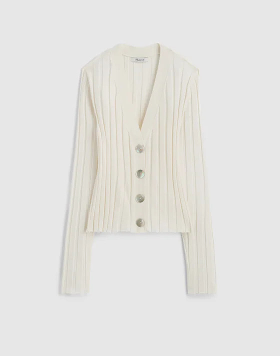 Ribbed V-Neck Cardigan | Madewell | Madewell