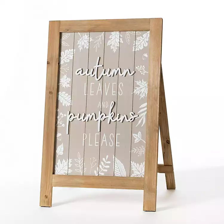 New! Autumn Leaves and Pumpkins Please Easel | Kirkland's Home