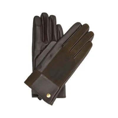 Barbour Rudson Patchwork Leather Gloves in Brown/olive at Nordstrom, Size Large | Nordstrom
