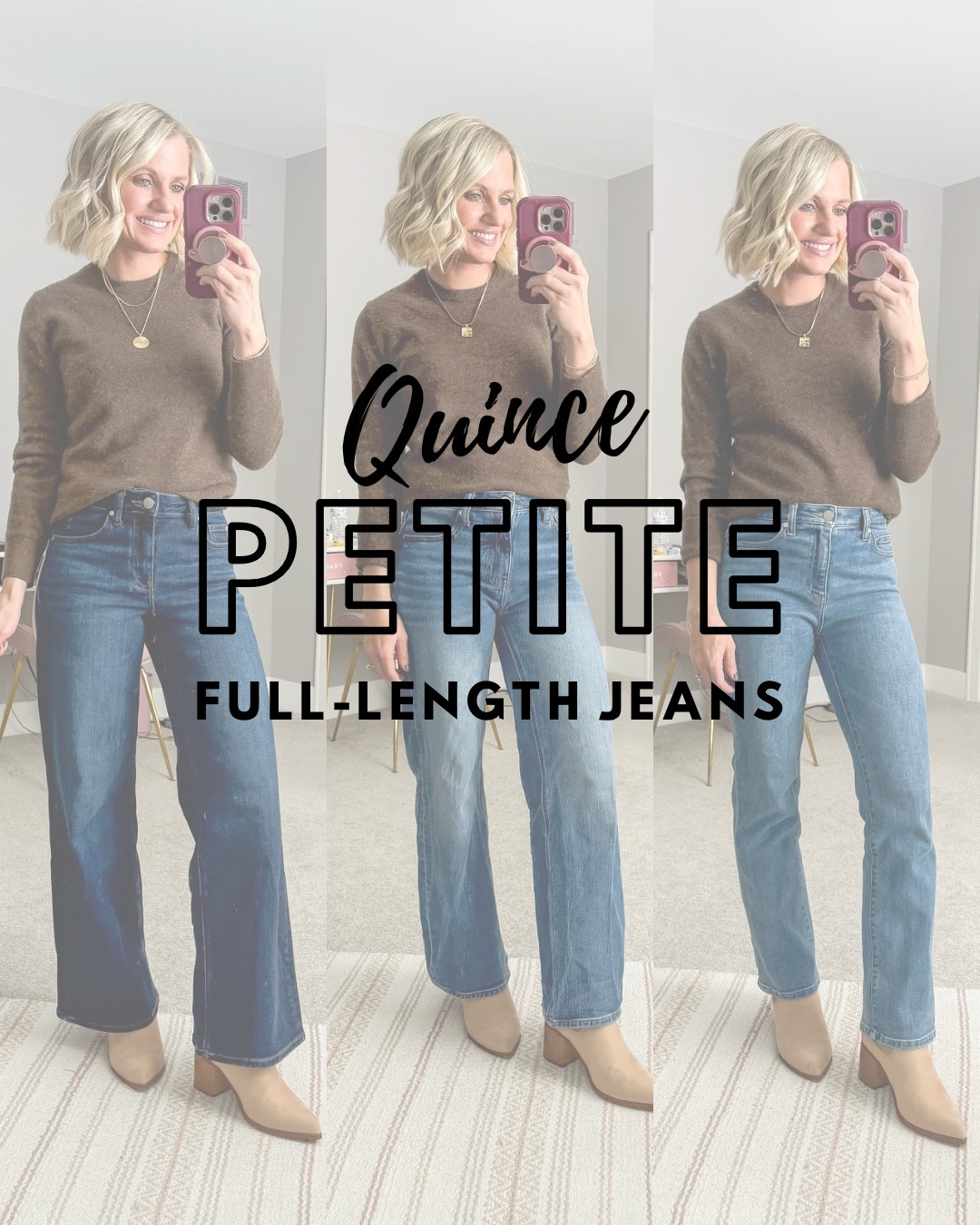 I have been loving the jeans that I have purchased at @onequince! Here are 3 different styles that I own! I’m wearing a 25/28” inseam

#LTKSeasonal #LTKFindsUnder100 #LTKPetite