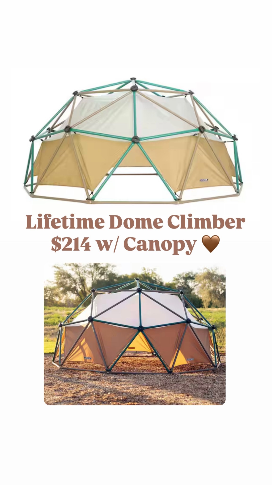 Lifetime Dome Climber $214 w/canopy 

#LTKHome #LTKKids #LTKSeasonal