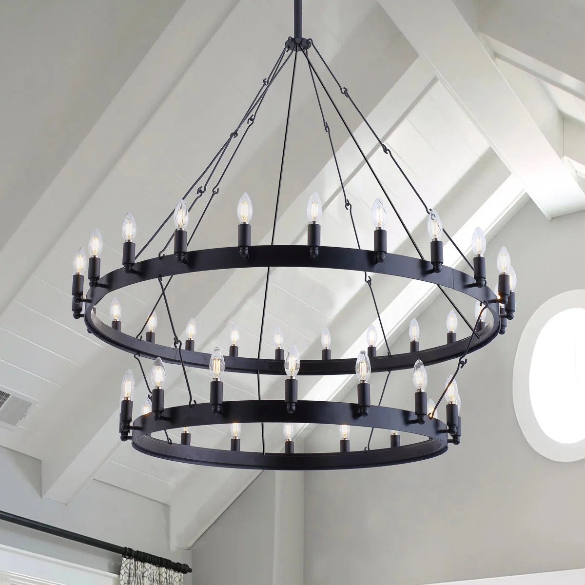 Cheswick 40 - Light Dimmable Wagon Wheel Chandelier | Wayfair North America