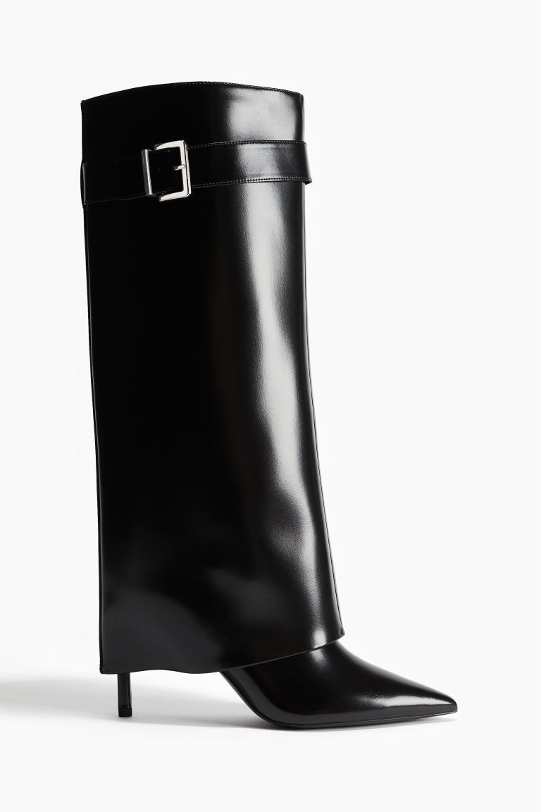 H & M - Folded-Leg Boots - Black | H&M (US + CA)