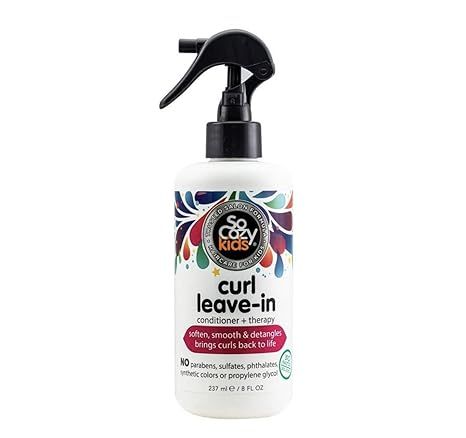 Amazon.com : SoCozy, Curl Spray LeaveIn Conditioner For Kids Hair Detangles and Restores Curls No... | Amazon (US)