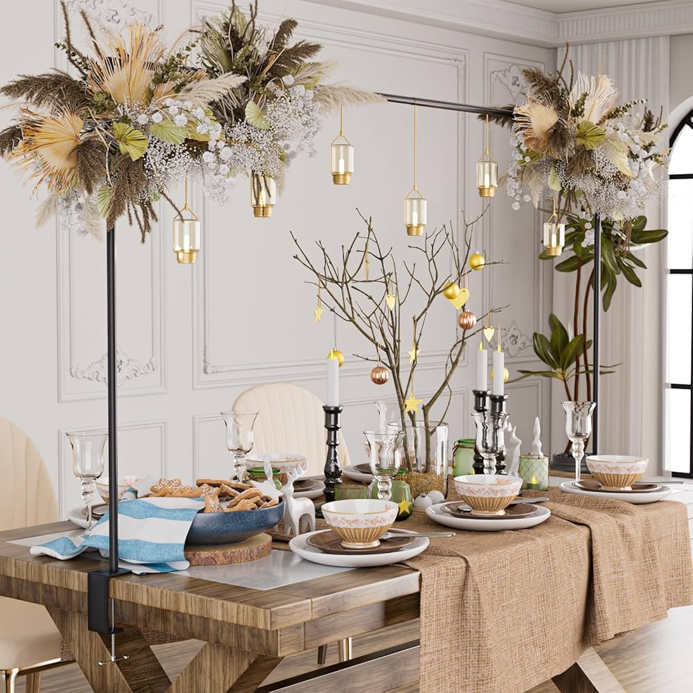 Over The Table Rod Stand with Clamps, Adjustable 32''-79'' Tall 32"-131" Length, Black Table Arch... | Amazon (US)