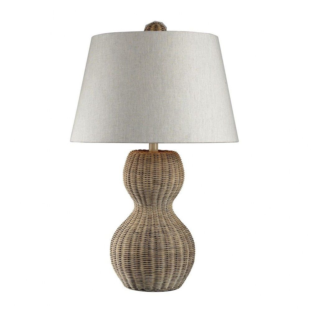 Light Rattan Gourd Table Lamp Made Of Metal and Rattan with A Off-White Linen Shade with A 3-Way ... | Walmart (US)