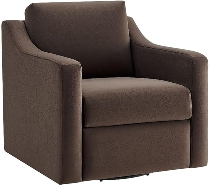 Modway Liora Performance Velvet Swivel Accent Chair in Chocolate Comfortable Stain-Resistant Velv... | Amazon (US)