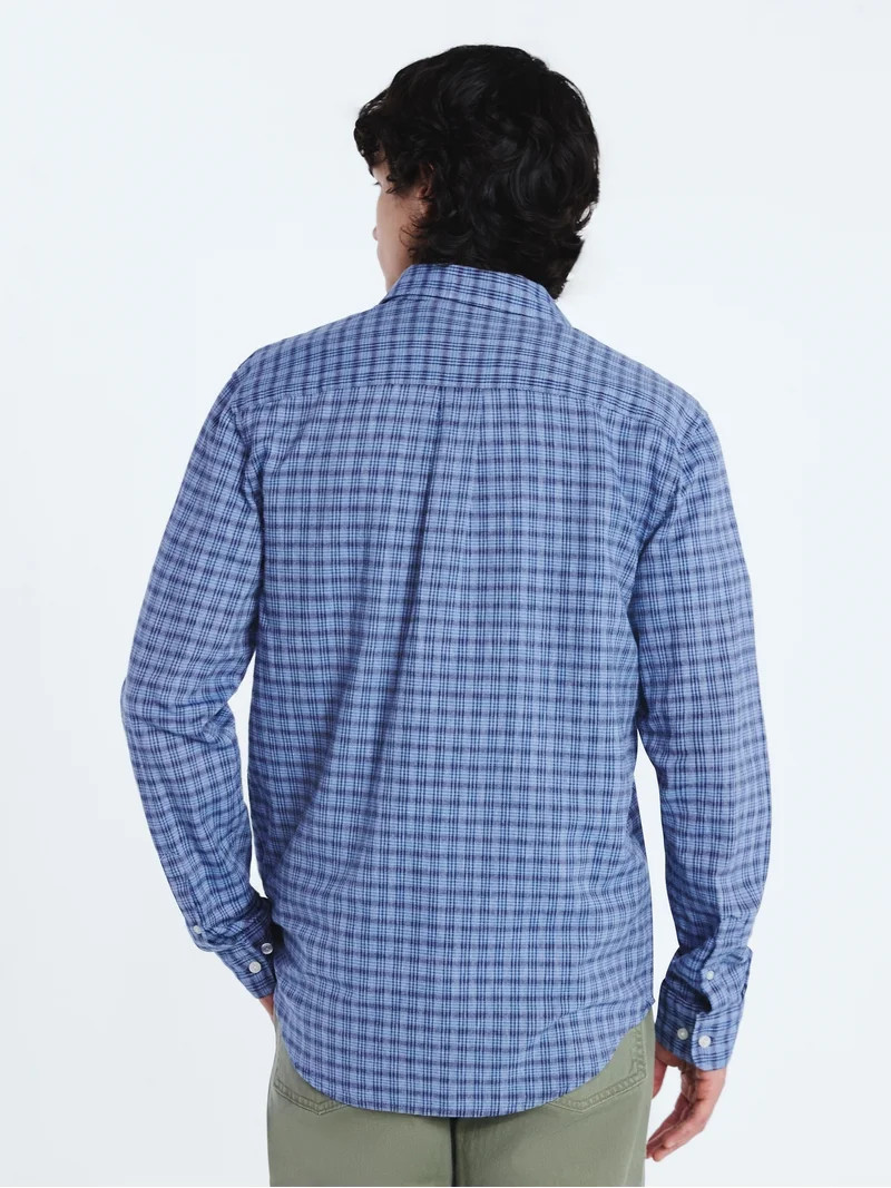 Free Assembly Men\u2019s Linen Blend Shirt with Long Sleeves, Sizes S-3XL | Walmart (US)