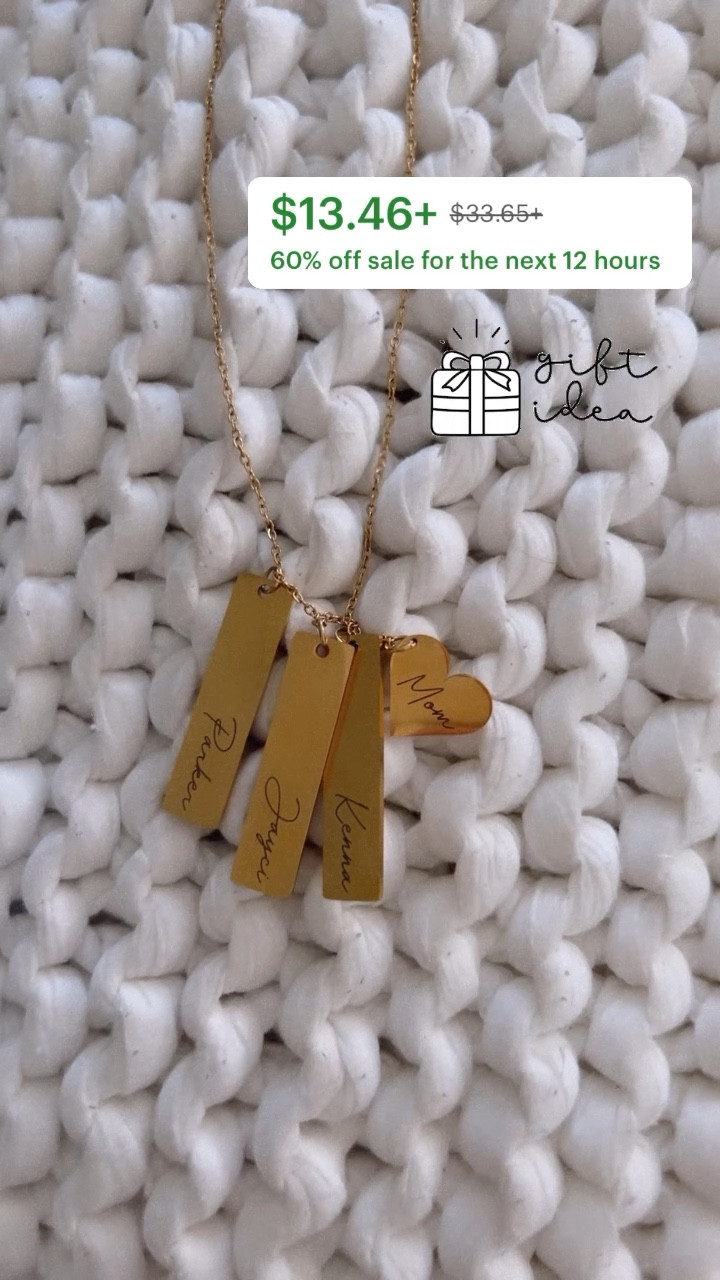 Gift idea! Customized personalized necklace! Heart or no heart, up to 6 bars, and available in good, rose gold, and silver! 

#LTKfindsunder50 #LTKGiftGuide #LTKsalealert