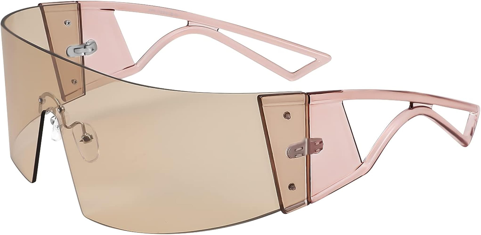 FEISEDY Oversized Flat Top Futuristic Wrap Sunglasses One Piece Goggles for Women Men Fashion Sha... | Amazon (US)