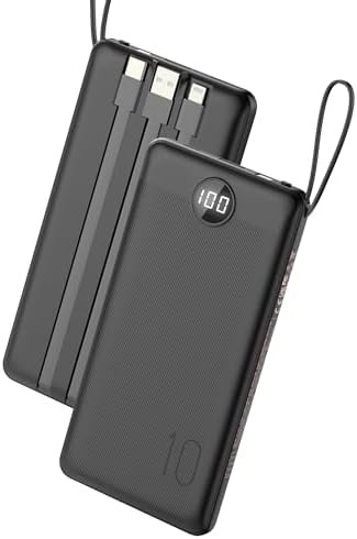 VEEKTOMX Portable Charger Built-in Cables, 10000mAh Power Bank for iPhone, Fast Charge USB C Batt... | Amazon (US)