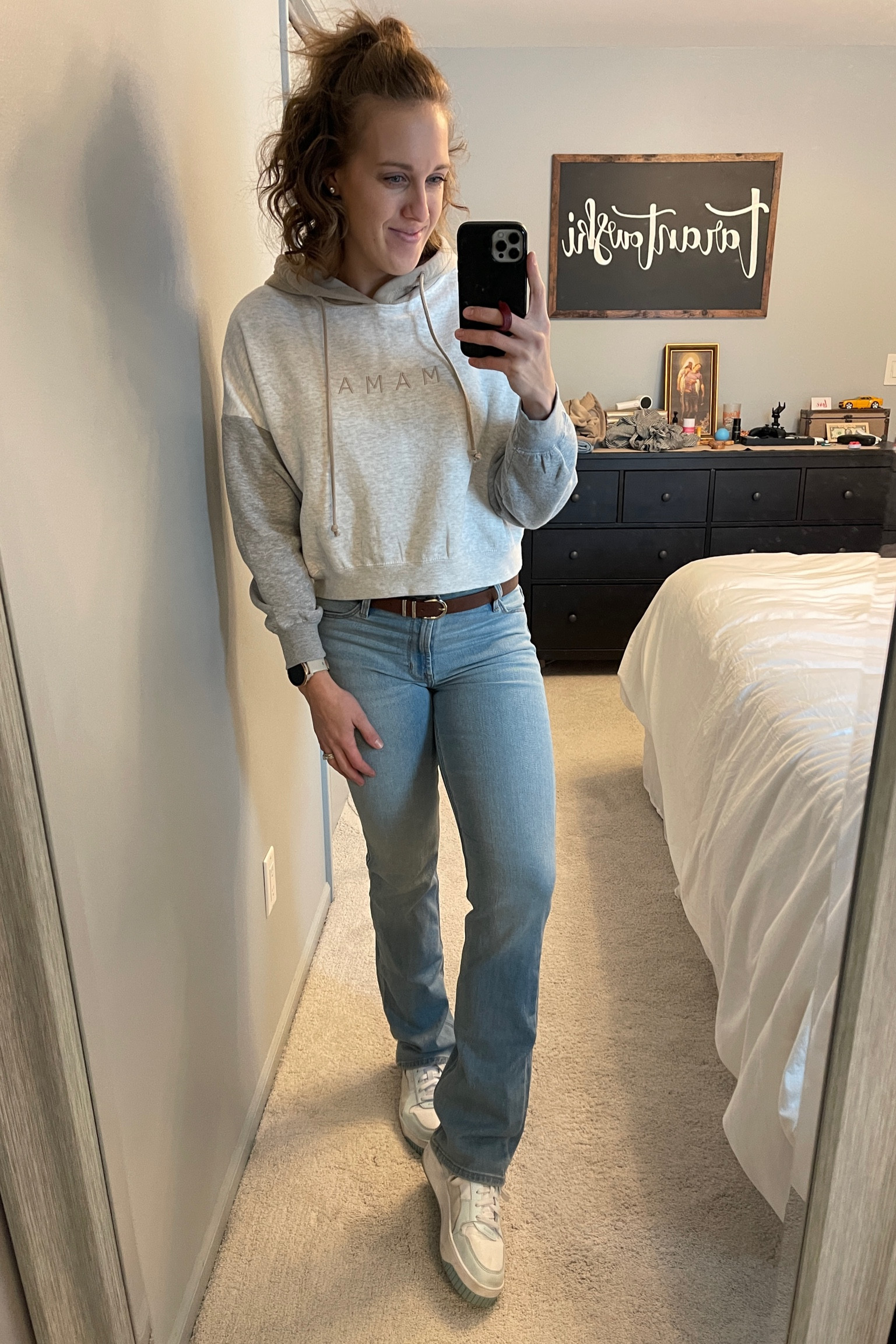 Buy a pair of jeans postpartum that fit you. If you can’t fit into your pre-pregnancy jeans just buy a pair that fits you and you feel good in! These old navy jeans are perfect and under $25🙌🏼
I’m wearing a 6 tall and they fit great!!

#LTKSaleAlert #LTKStyleTip #LTKFindsUnder50