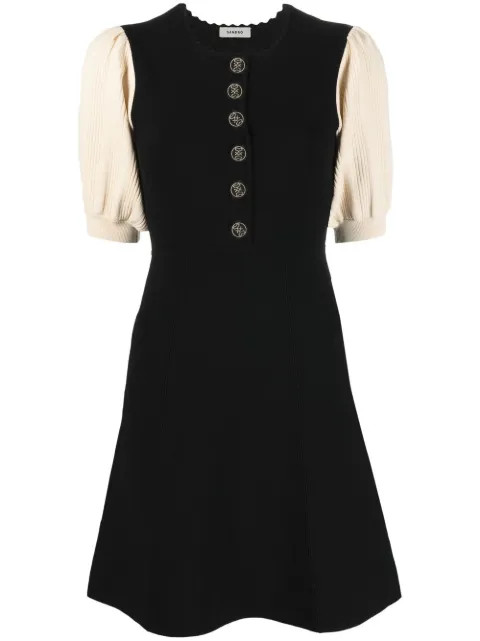 SANDRO Apolline puff-sleeved Dress - Farfetch | Farfetch Global