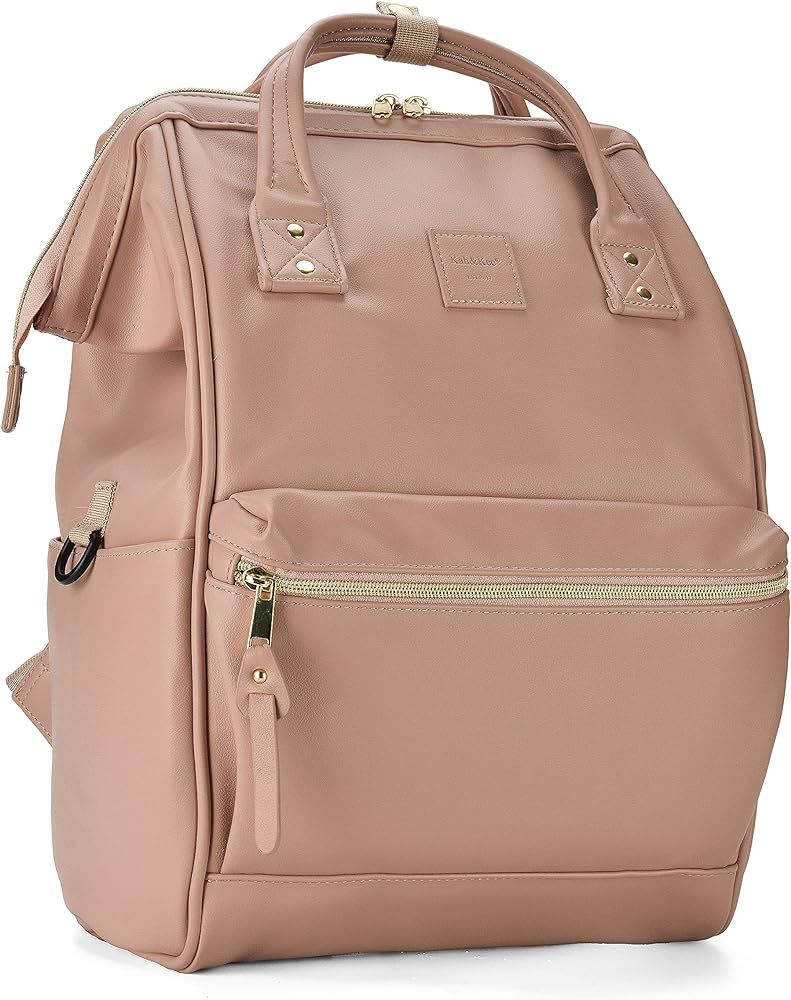 Kah&Kee Leather Backpack Diaper Bag Laptop Travel Doctor Teacher Bag For Women Man | Amazon (US)