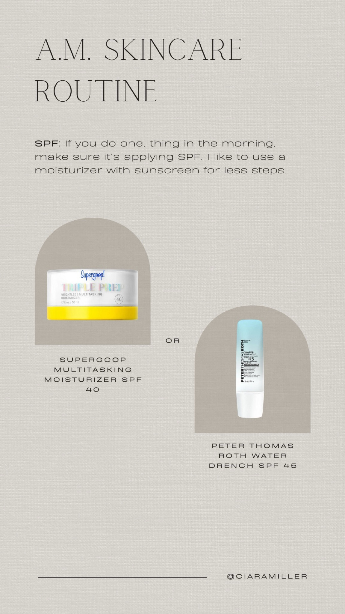 My SPF favorite products for morning skin care routine.