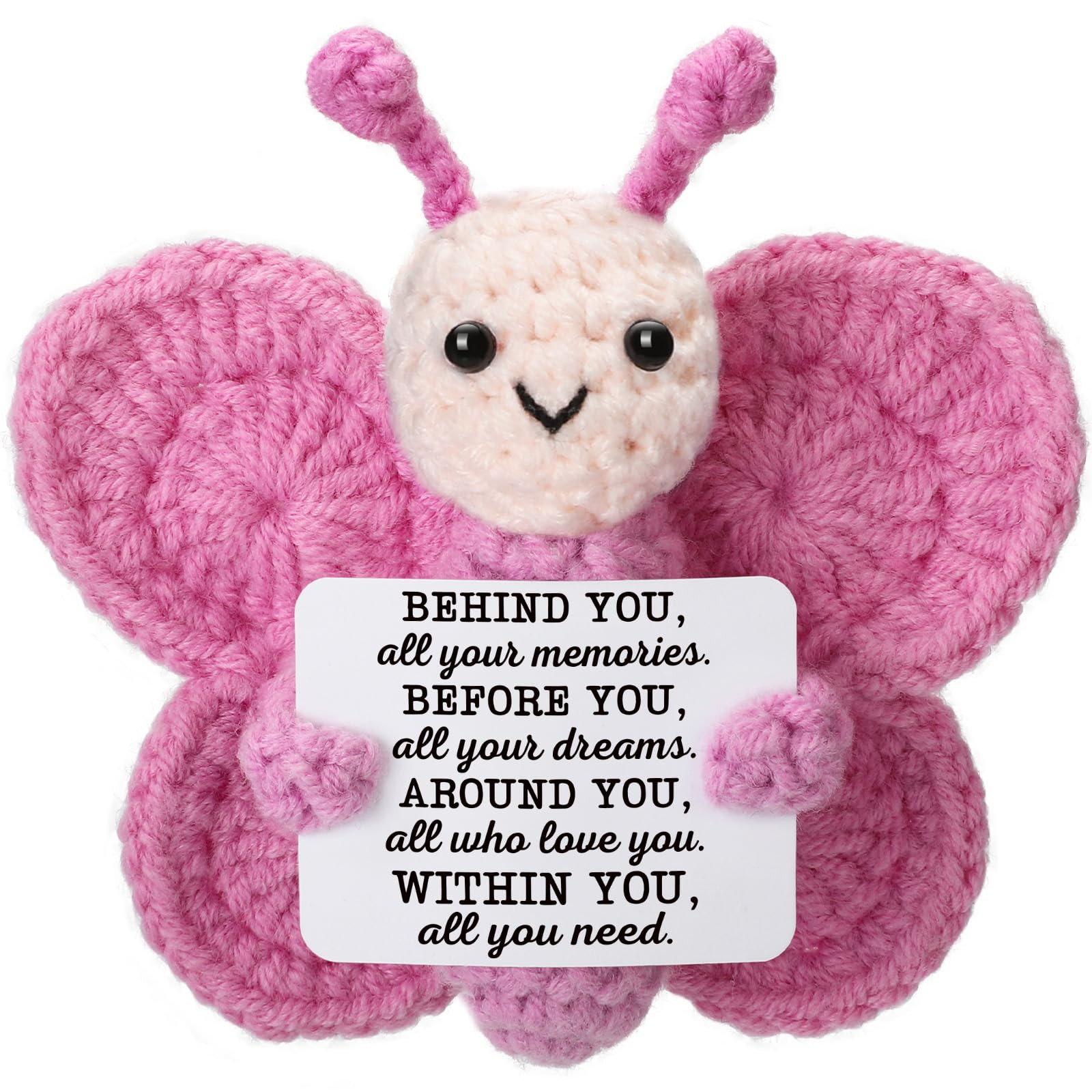 Positive Crochet Butterfly for Women, Mini Handmade Emotional Support Plush for Friends, Coworker... | Amazon (US)