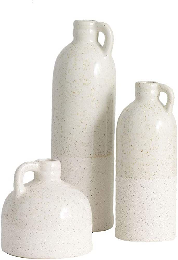 Sullivans Modern Farmhouse Small Decorative Ceramic Jug Vase Set of 3, Room Décor Accents, Rusti... | Amazon (US)