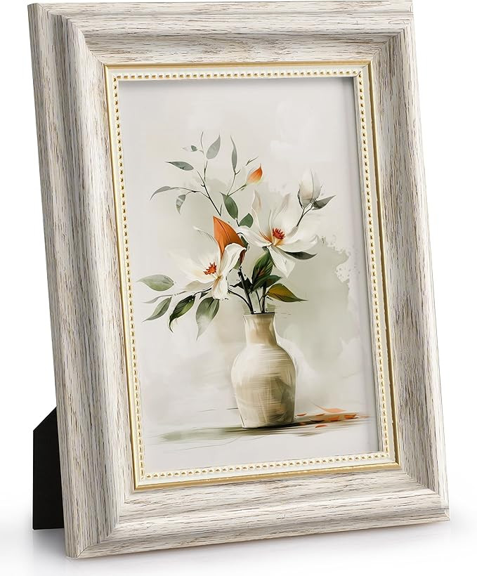 Afuly Photo Frame 8x10 Vintage Picture Frame 10×8 inch White Gold Wedding Friends Birthday Famil... | Amazon (UK)