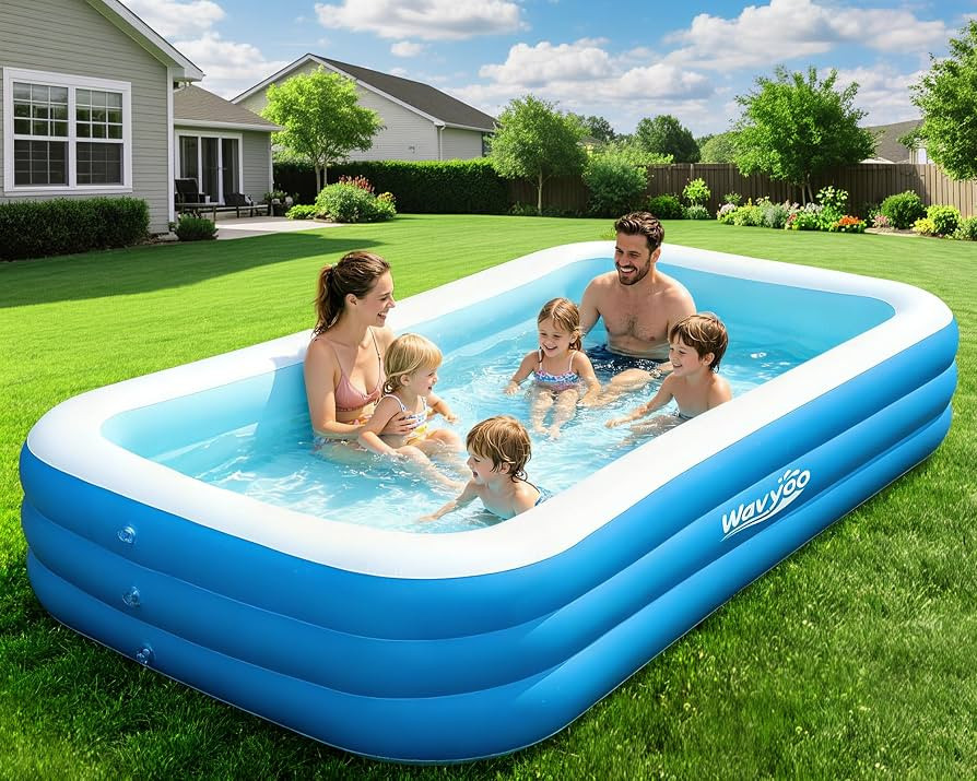 Large Inflatable Pool for Kid and Adult, 120"x70"x22" Blow Up Pool Backyard | Amazon (US)