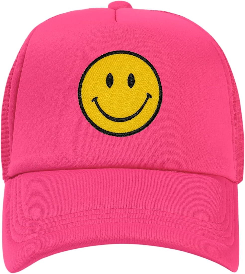 lycycse Womens Trucker Hats Retro Mesh Baseball Cap with Smile Patch Foam Neon High Crown Y2K Hat... | Amazon (US)